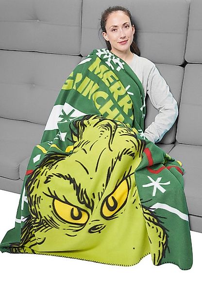 Wohndecke The Grinch Fleecedecke Merry Grinchmas Kuscheldecke 130 x 170 cm, günstig online kaufen