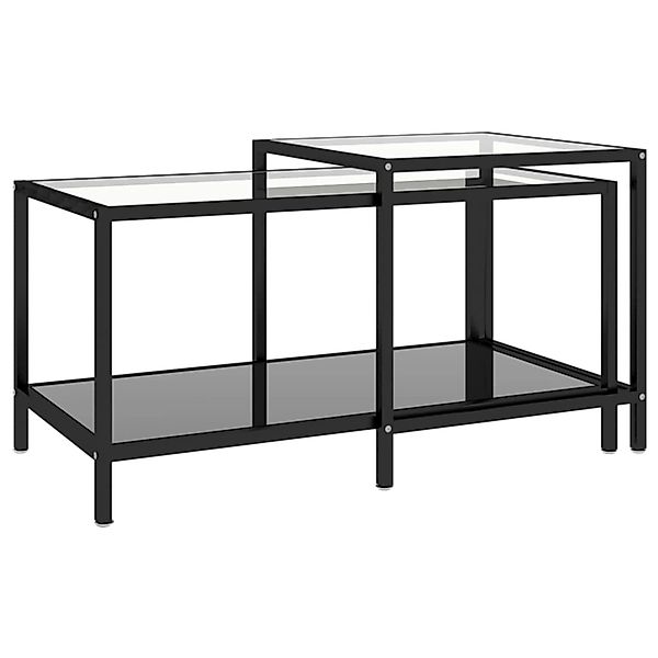 vidaXL Beistelltische 2 Stk. Hartglas Schwarz günstig online kaufen