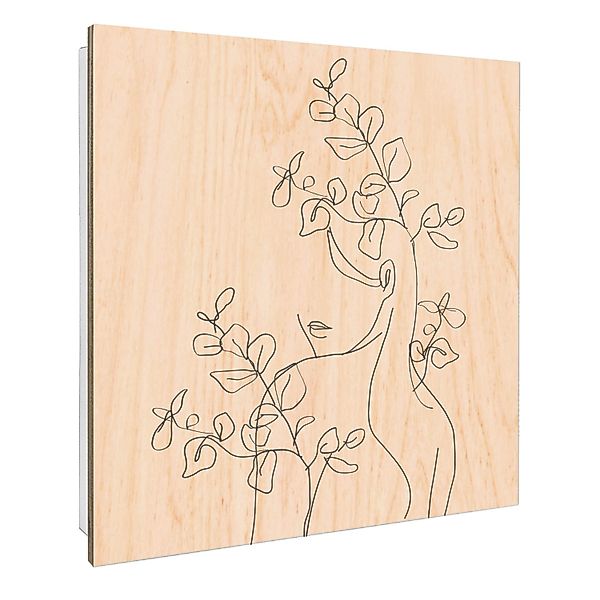 Banjado Schlüsselkasten mit Holzfront 30x30cm Weiß Scharnier Links 50 Haken günstig online kaufen