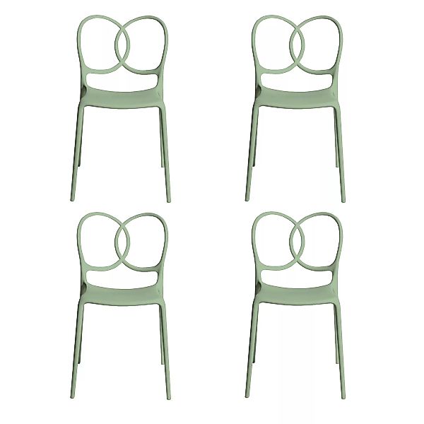 Driade - Sissi Gartenstuhl 4er Set - grün/matt/BxHxT 48x83x57cm günstig online kaufen