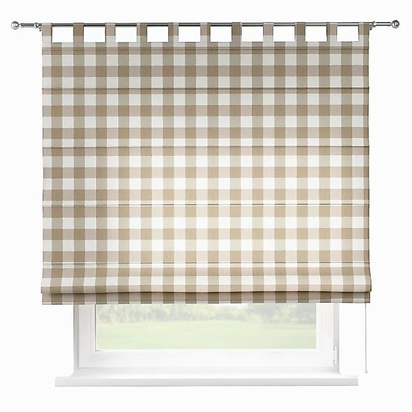 Dekoria Raffrollo Verona, weiss-beige kariert, 120 x 150 cm günstig online kaufen