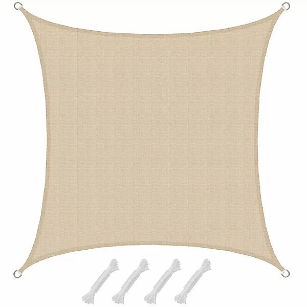 AMANKA HDPE Sonnensegel - 3 x 3m Quadratisch Beige günstig online kaufen