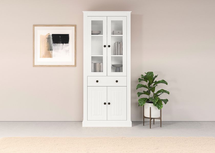 Home affaire Vitrine "Liotta" Mit 2 Glastüren und 1 Schublade günstig online kaufen