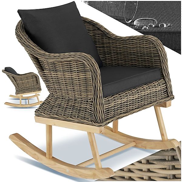 tectake Schaukelstuhl Rattan Schaukelstuhl (1er Set, günstig online kaufen