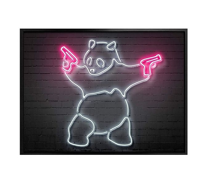 K&L Wall Art Poster Poster Mielu Neon Streets Kult Retro Kung Fu Panda Bär günstig online kaufen