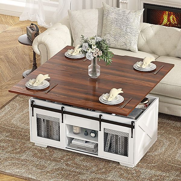 VOWNER Couchtisch 3-in-1-Multifunktions-Wohnzimmertisch, höhenverstellbar, günstig online kaufen