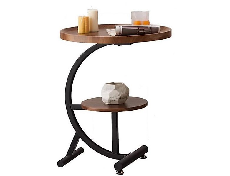 OYLCDI Beistelltisch C-Form Tische,Ø50cm,Sofatisch mit 2 Ebenen mobiler Kaf günstig online kaufen
