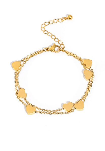 GOLDKLEIN Armband Edelstahl Schmuck Herz Armkette, Damen, inkl. Geschenkbox günstig online kaufen