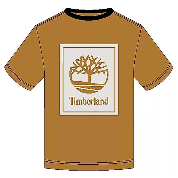 Timberland Stack Logo Regular Kurzärmeliges T-shirt S Wheat / White Sand günstig online kaufen