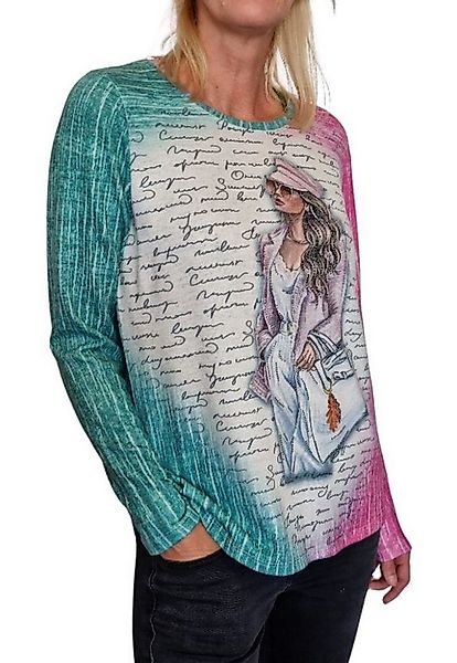 Gio Milano Langarmshirt G27-7620 Langarmshirt im Farbverlauf mit strassbese günstig online kaufen