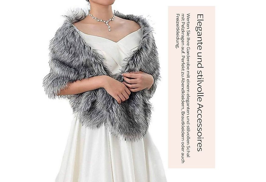 Refttenw Modeschal Hochzeit Bankett Party Kunstpelz Winter Schal für Damen günstig online kaufen
