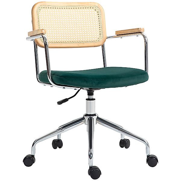 HOMCOM Bürostuhl, Schreibtischstuhl mit Rattanoptik, Wippfunktion, Höhenver günstig online kaufen