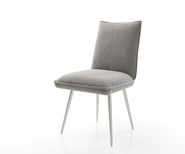 Esszimmerstuhl Lelio-Flex Strukturstoff Soft Grau 4-Fuß konisch Edelstahl T günstig online kaufen