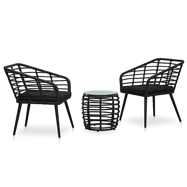 vidaXL Gartenlounge-Set 3-tlg. Bistro-Set Poly Rattan günstig online kaufen