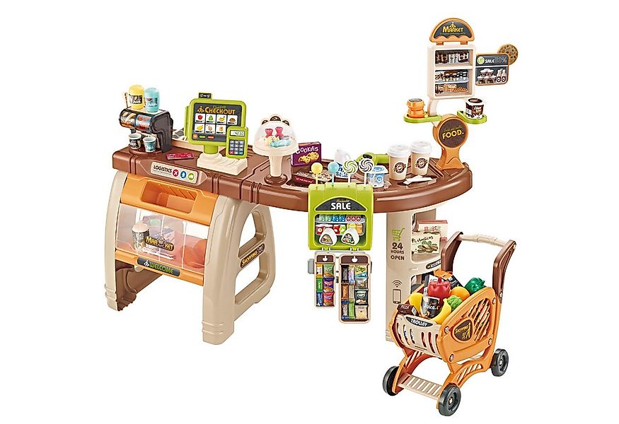 Esun Kaufladen Supermarkt mit Einkaufswagen, Kasse, 65PCS Kaufladen Zubehör günstig online kaufen