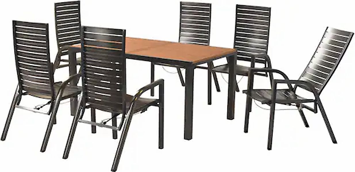 MERXX Garten-Essgruppe »»Siros«« Set, 7 Stk. tlg. Rückenlehne verstellbar d günstig online kaufen