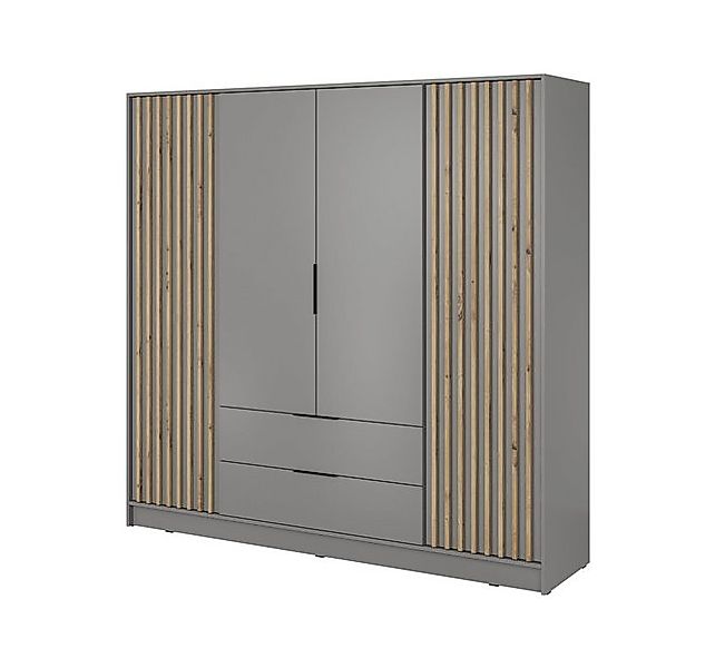 Compleo Kleiderschrank LISA Drehtürenschrank mit Lamellen, günstig online kaufen