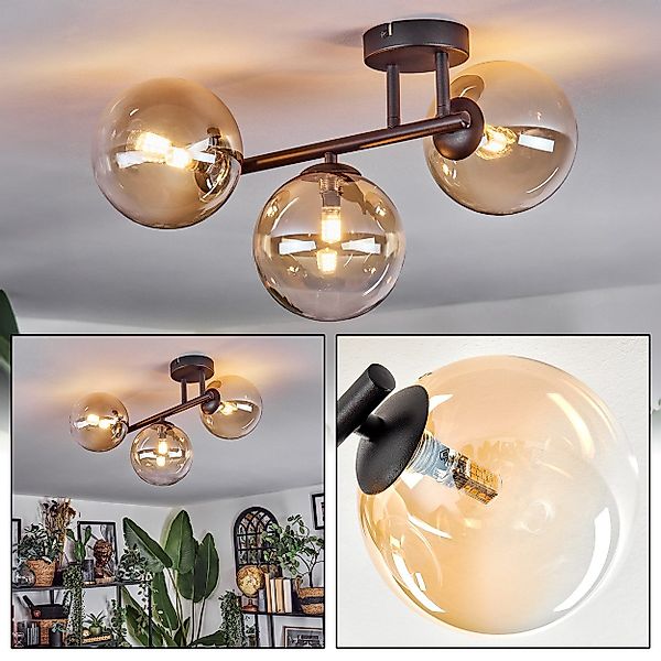 hofstein Deckenleuchte Deckenlampe aus Metall/Glas in günstig online kaufen