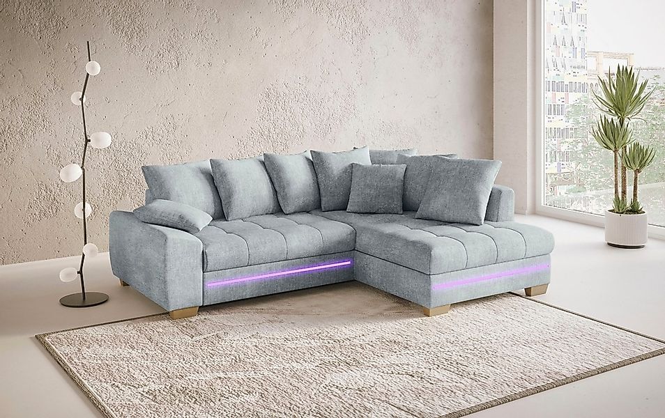 Mr. Couch Ecksofa »Nikita II, L-Form«, mit Kaltschaum, RGB-LED Beleuchtung, günstig online kaufen