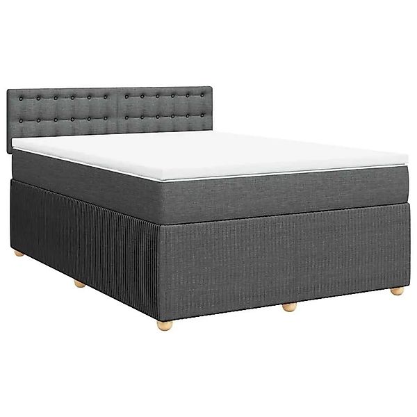 vidaXL Boxspringbett mit Matratze Dunkelgrau 140x200 cm Stoff 3287494 günstig online kaufen