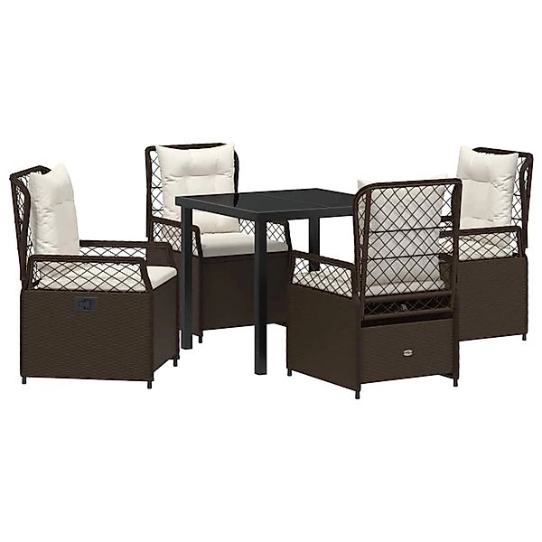 vidaXL Garten Essgruppe 5-Tlg Braun Poly Rattan 3380989 günstig online kaufen