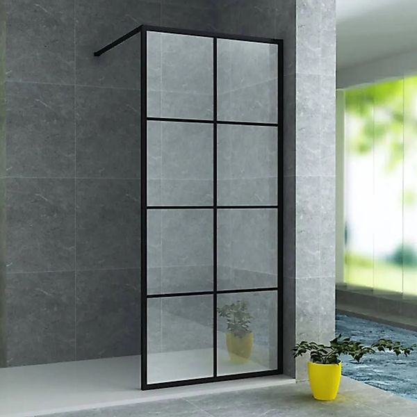 Aloni Duschwand Beko Rahmen Schwarz Matt 140x200 8mm günstig online kaufen