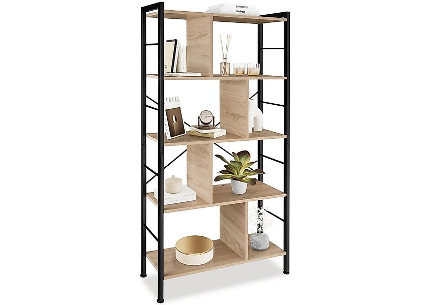 tectake Bücherregal Standregal, inklusive Kippschutz, 75,5 x 30 x 155 cm, H günstig online kaufen