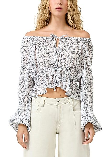 QS Langarmbluse mit Minimal-Print günstig online kaufen