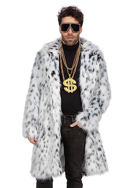 Metamorph Kostüm Weißer Kunstfellmantel mit schwarzen Flecken, Langhaar Dal günstig online kaufen