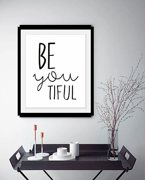 queence Bild "Spruch", Schwarz-Weiß-Schriftzug-Motivationsbilder-Smileys, H günstig online kaufen