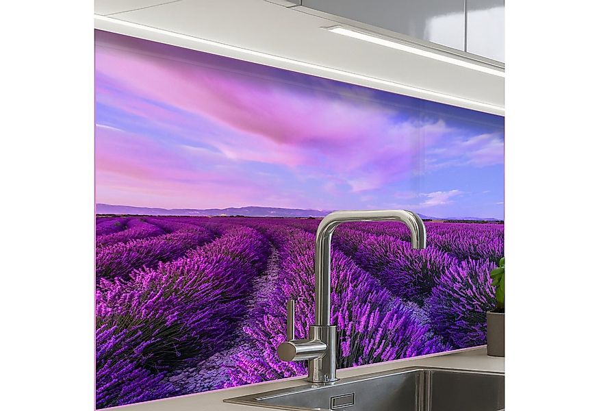 KitchenYeah Küchenrückwand selbstklebend Lavendel - Lila - Blumen - Natur, günstig online kaufen