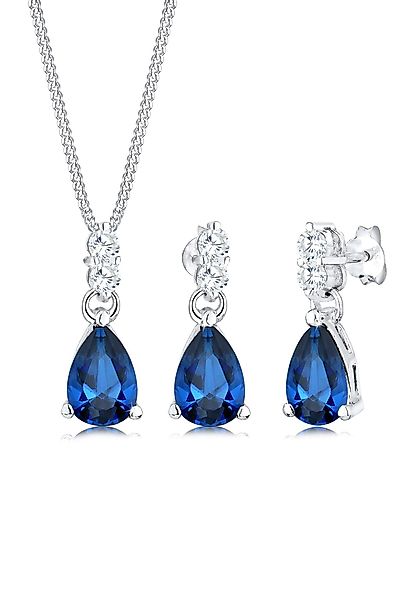 Elli Premium Schmuckset Zirkonia Synthetischer Saphir günstig online kaufen