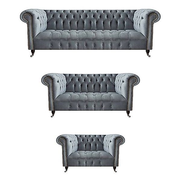 JVmoebel Chesterfield-Sofa Luxus Set 3tlg Sofagarnitur Wohnzimmer Chesterfi günstig online kaufen