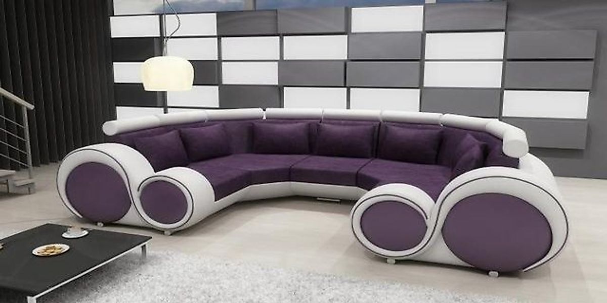 JVmoebel Ecksofa Ecksofa + USB Wohnlandschaft U Form Textil Big XXL Ecksofa günstig online kaufen