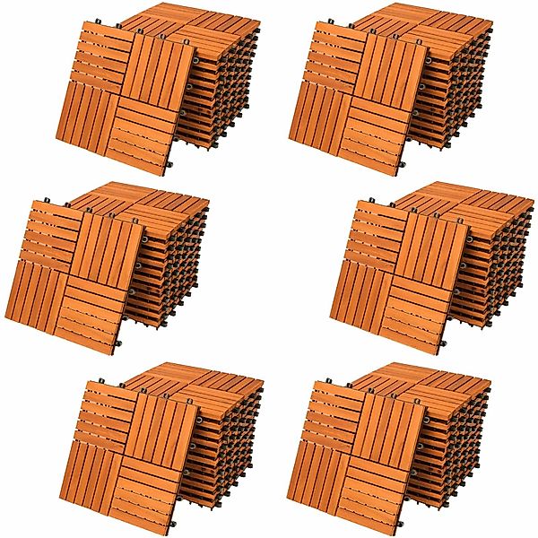 Casaria Holzfliesen 66x Akazie Quattro Mosaik, günstig online kaufen