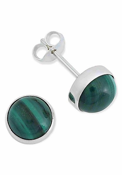 mantraroma Paar Ohrstecker SAMA rund medium aus 925 Silber mit Malachit (Pa günstig online kaufen
