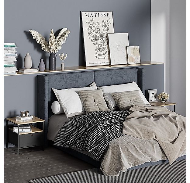 Vicco Nachtschrank Lunis, Schwarz, 45 x 47 cm 2er Set (2-St) günstig online kaufen