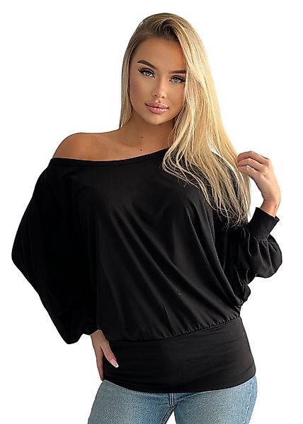 Mississhop Fledermauspullover Damen Batwing Shirt Fledermausshirt günstig online kaufen