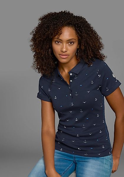 KangaROOS Poloshirt, Kurzarm, sehr figurbetont, mit Allover-Druck, aus 100% günstig online kaufen