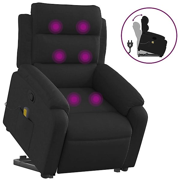 vidaXL Massagesessel mit Aufstehhilfe Schwarz Stoff Modell 1 günstig online kaufen