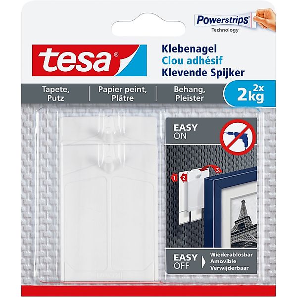 tesa Klebehaken tesa Klebenagel Traglast 2 kg, 2 Stück günstig online kaufen