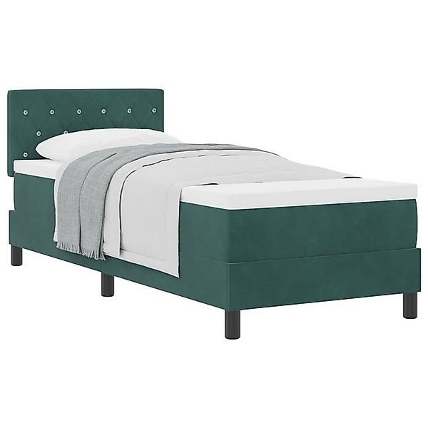 vidaXL Bett Boxspringbett mit Matratze Dunkelgrün 80x200 cm Velours (1-tlg) günstig online kaufen