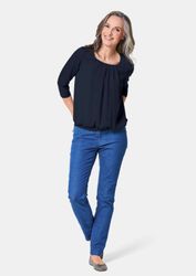 GOLDNER Kurzarmbluse Kurzgröße: Chiffon-Shirt mit 3/4-Arm, günstig online kaufen