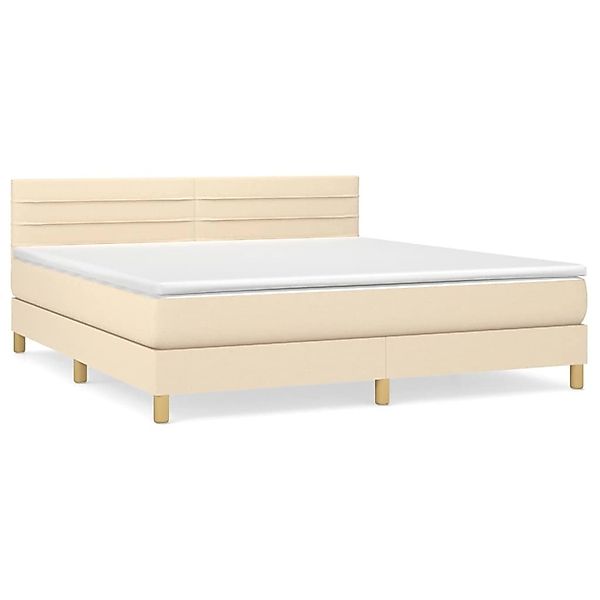 vidaXL Boxspringbett mit Matratze Creme 160x200 cm Stoff1395422 günstig online kaufen