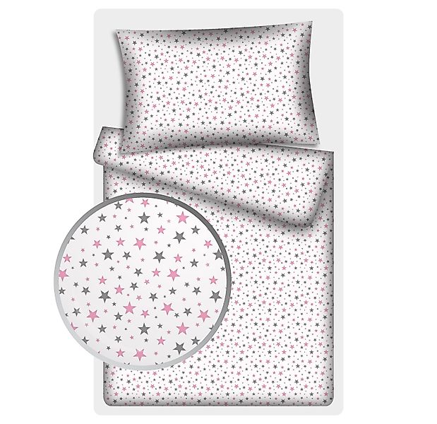 KiGATEX Kinderbettwäsche Stars 100% Baumwolle 40x60/100x135 günstig online kaufen