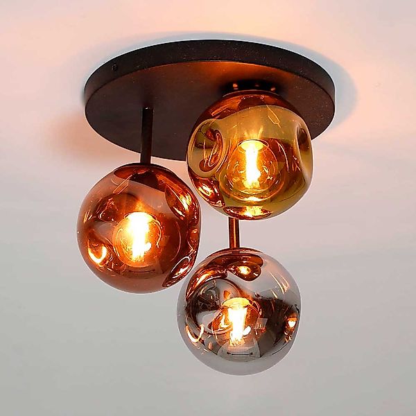 Deckenlampe aus Glas und Metall Retrostil günstig online kaufen