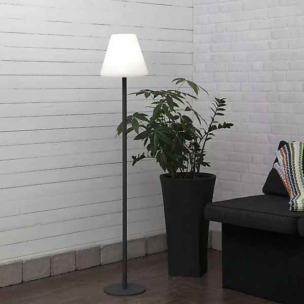Garten Stehleuchte Gardenlight aus Metall in Grau und Weiß E27 günstig online kaufen