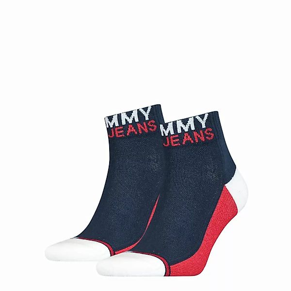 TOMMY JEANS Unisex Socken - Quarter Socks, 2er Pack Blau 39-42 günstig online kaufen
