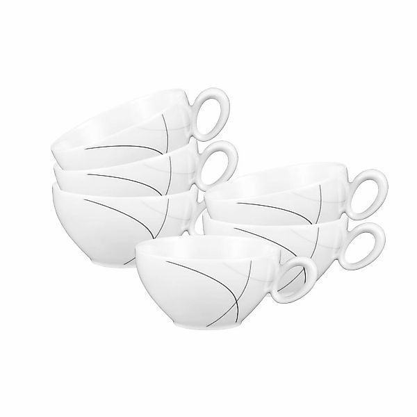 Seltmann Weiden Tasse "Teetassen Trio Highline 0,21 l 6er Set weiß-grau" günstig online kaufen