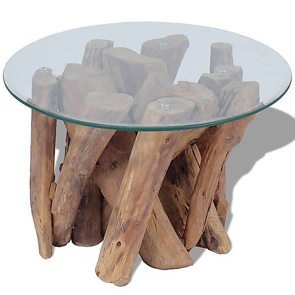 tinkaro Couchtisch DAZIM Massiv-Teakholz Braun (1-St) günstig online kaufen